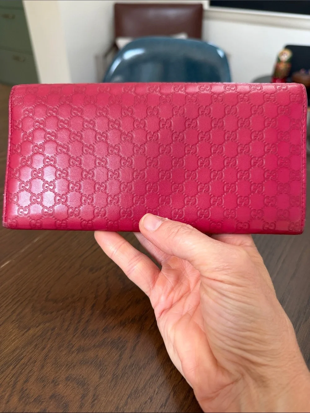 Vintage Gucci Red Leather Continental Wallet